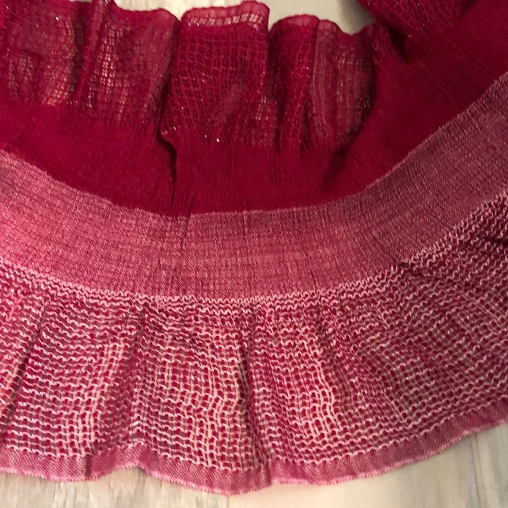 Cotton knit scarf two tone Pink